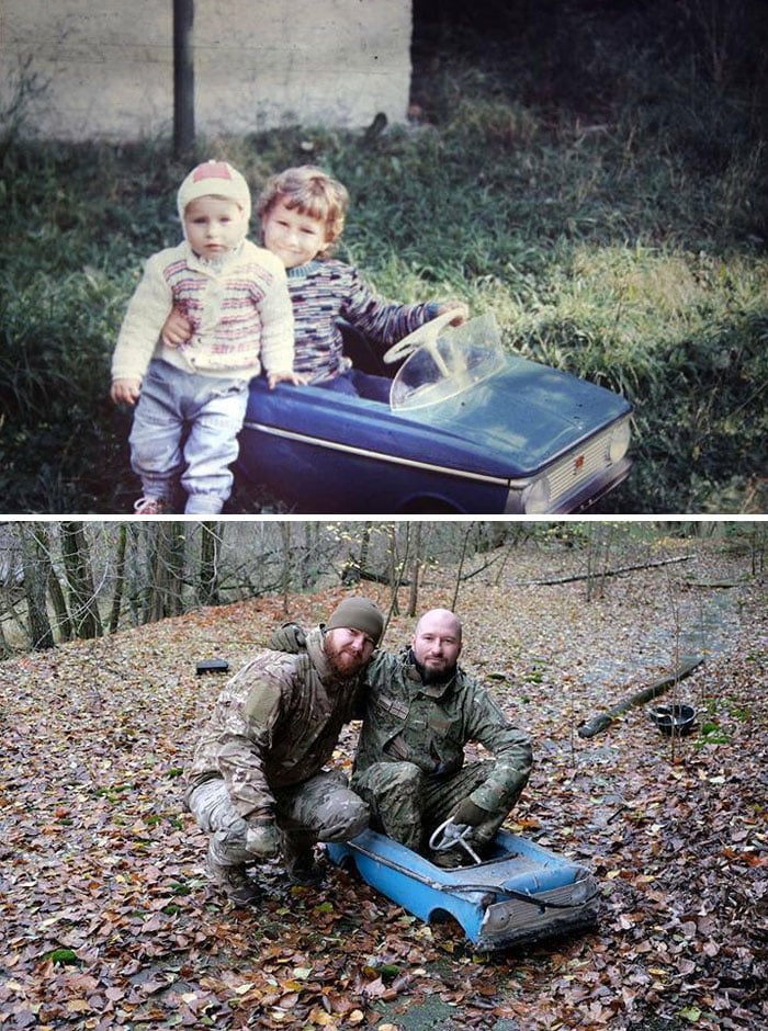 Familia antes y despues 6 fotografia retro humor emocional experimento fotografico