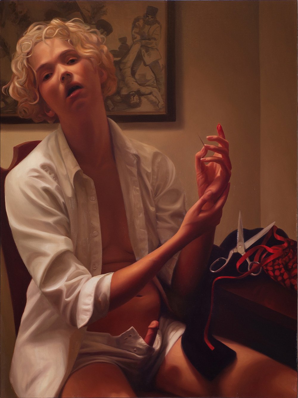 Laura Krifka pintura erotica The Game Of Patience