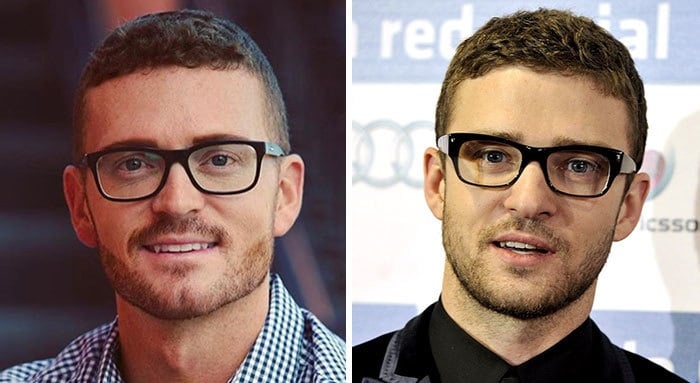 Un perfil en Instagram muestra el impresionante parecido entre los famosos y sus dobles 14
