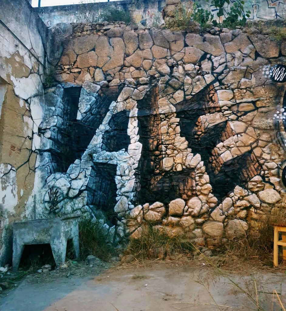 Vile 6 graffiti ilusion optica intervencuiones urbanas mural arte urbano