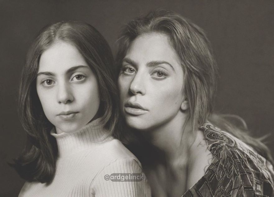 El proyecto fotográfico de Ard Gelinck muestra a celebrities posando consigo mismas de jóvenes 3