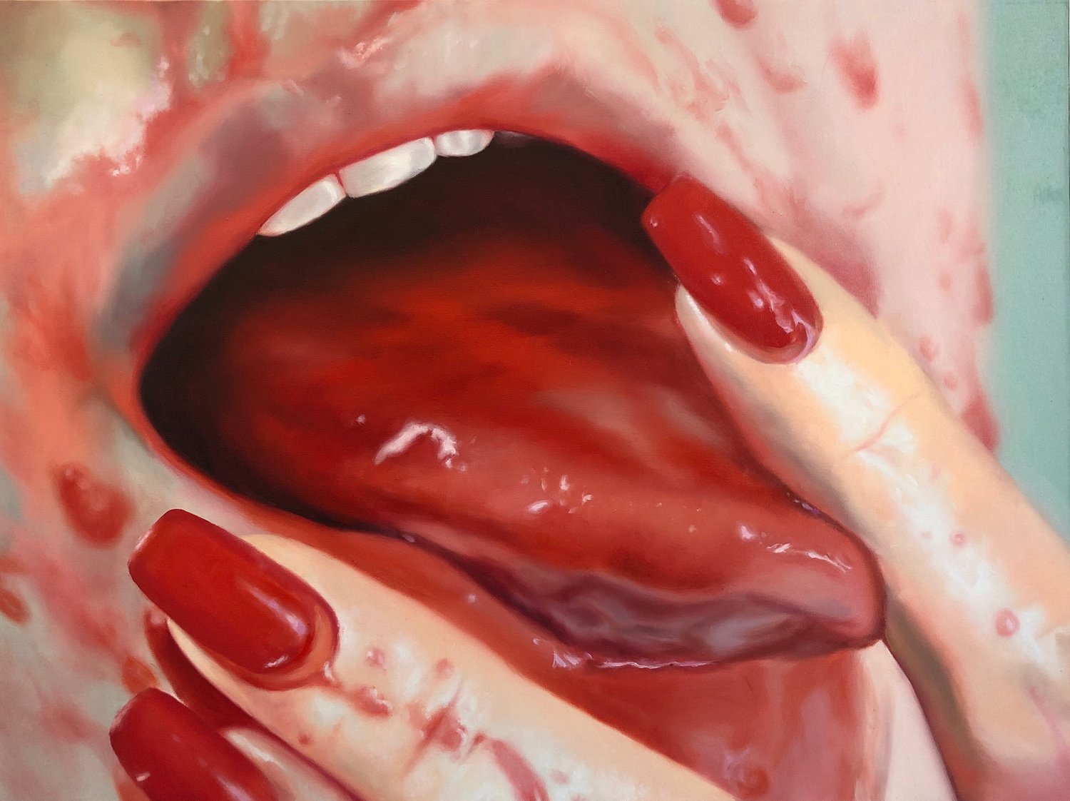 Allie Fuller pintura de unos labios.
