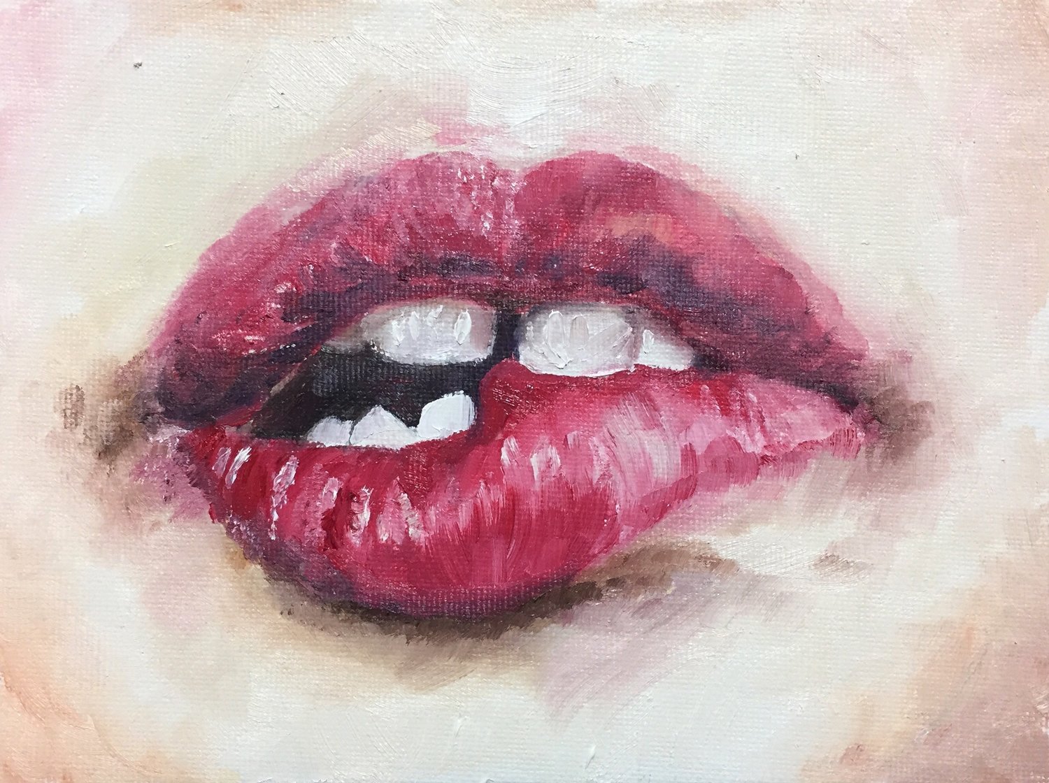 Allie Fuller pintura de unos labios.