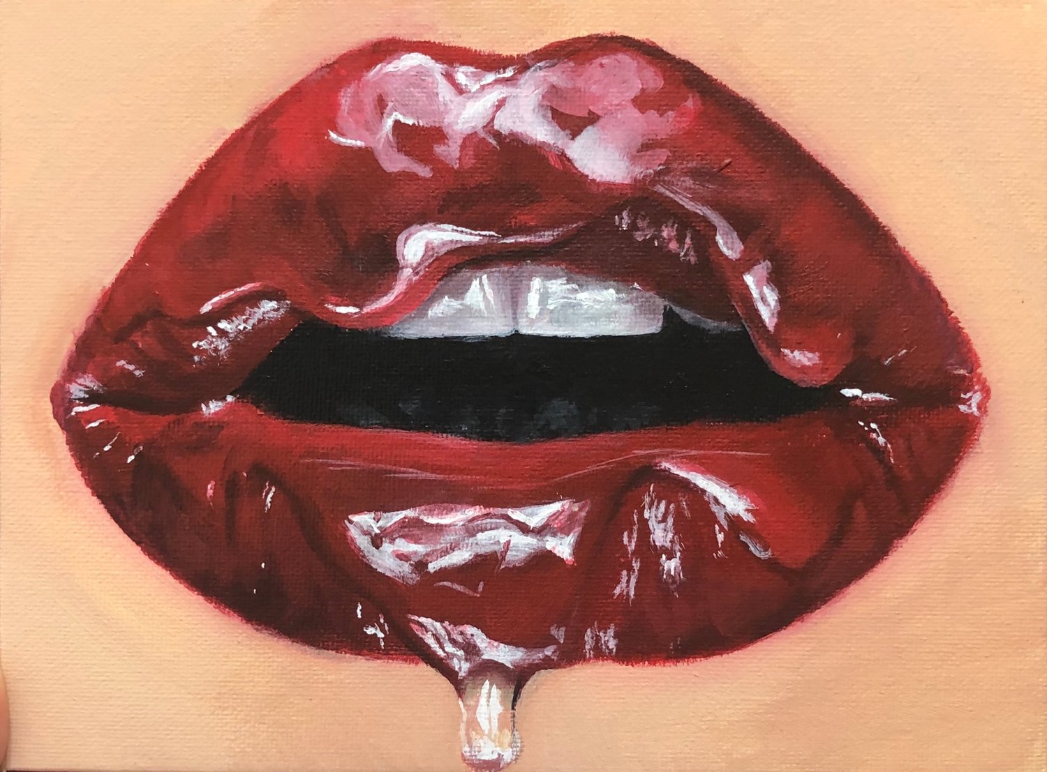 Allie Fuller pintura de unos labios.