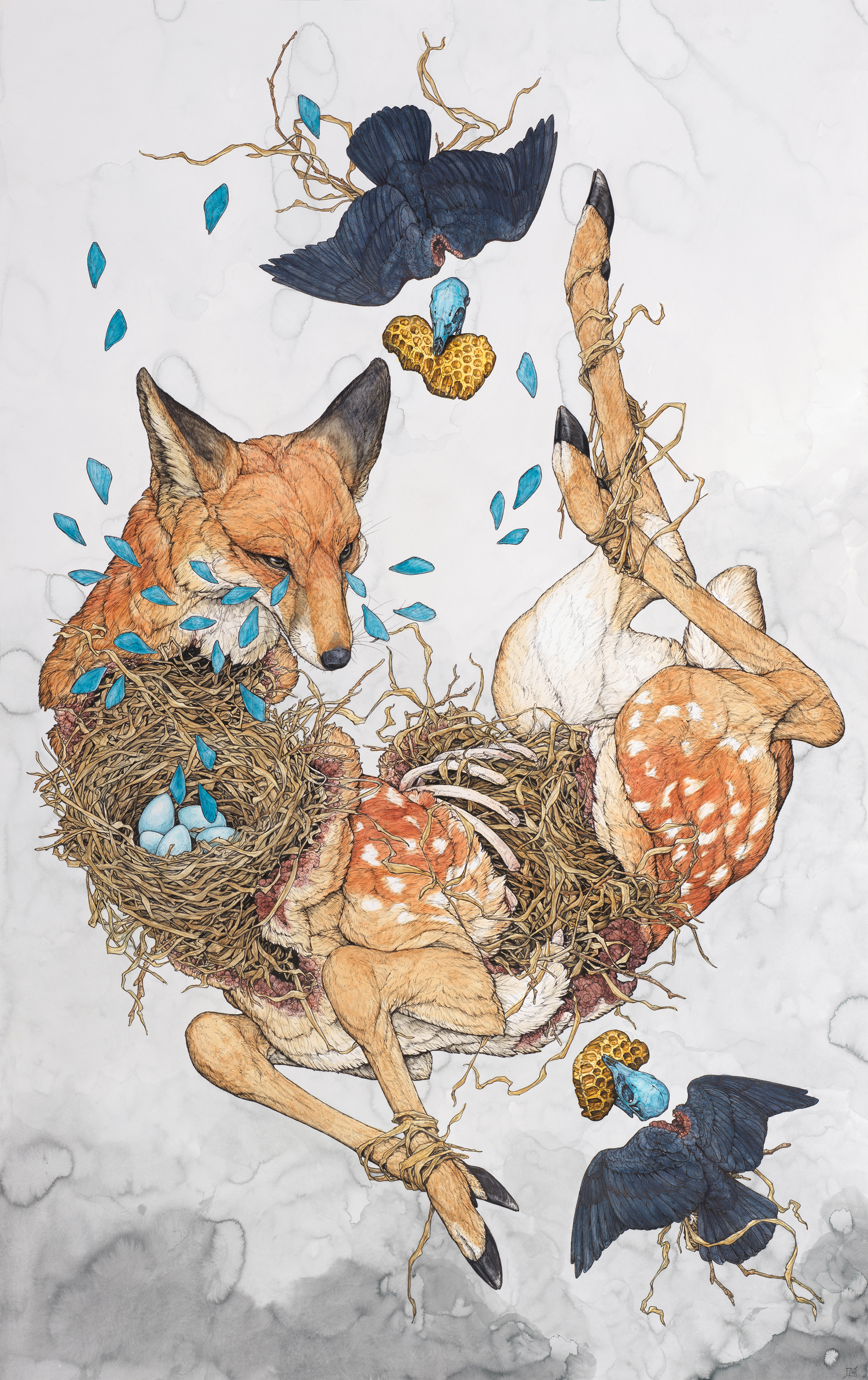 Mitologia fabulas y naturalezas muertas en las alucinantes ilustraciones de Lauren Marx 1