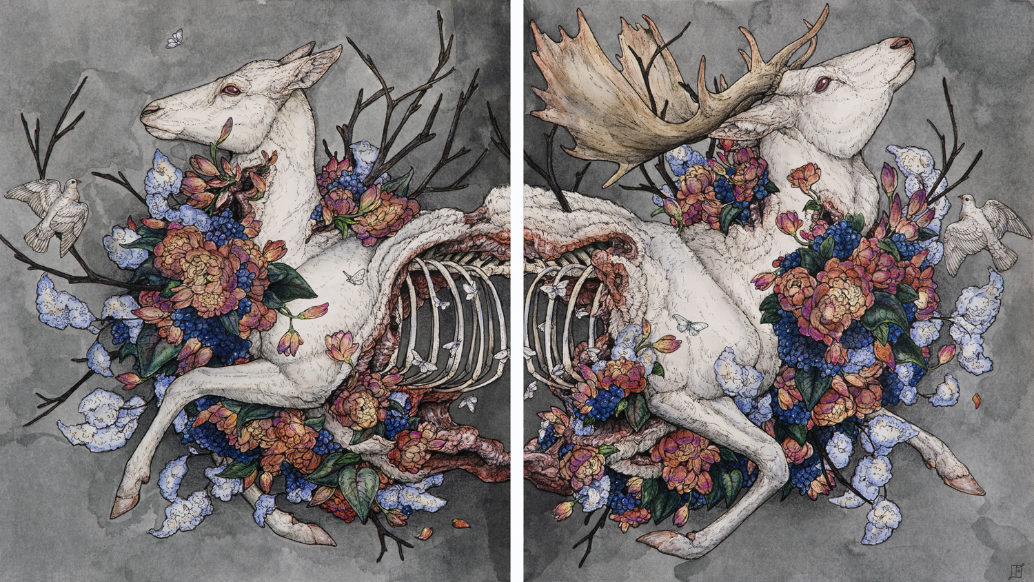 Mitologia fabulas y naturalezas muertas en las alucinantes ilustraciones de Lauren Marx 3