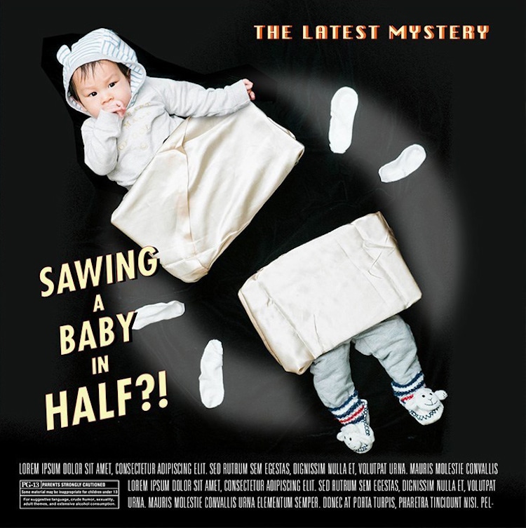 Unos padres muy frikis convierten a su bebe en el protagonista de varios posters de película 9