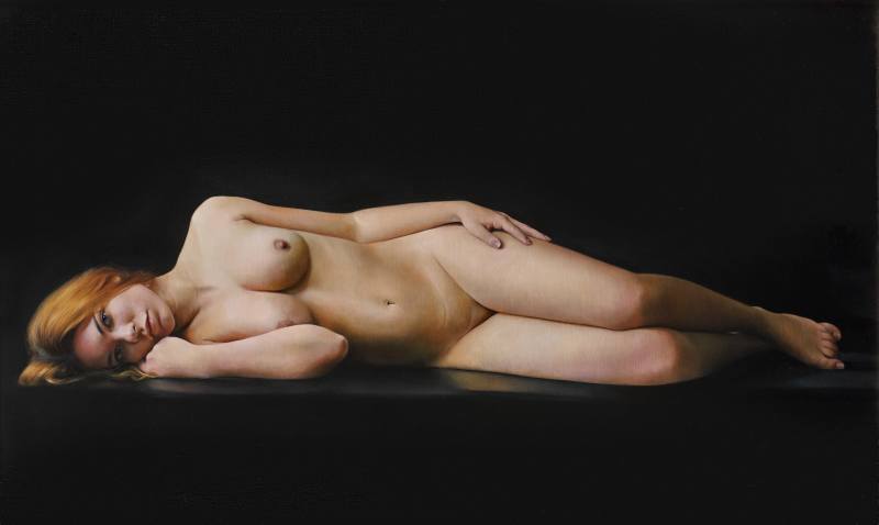 Anne-Christine Roda, Marie, óleo sobre lienzo, 98 x 170 cm.