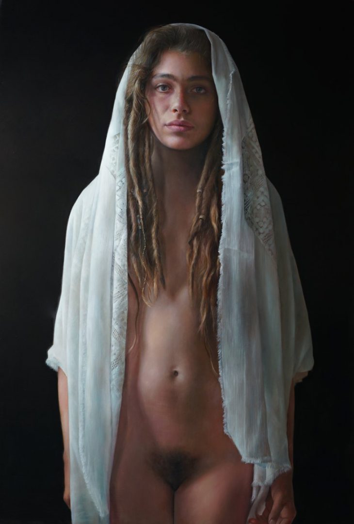 Anne-Christine Roda, MANYA I, óleo sobre madera 81 x 116 cm.