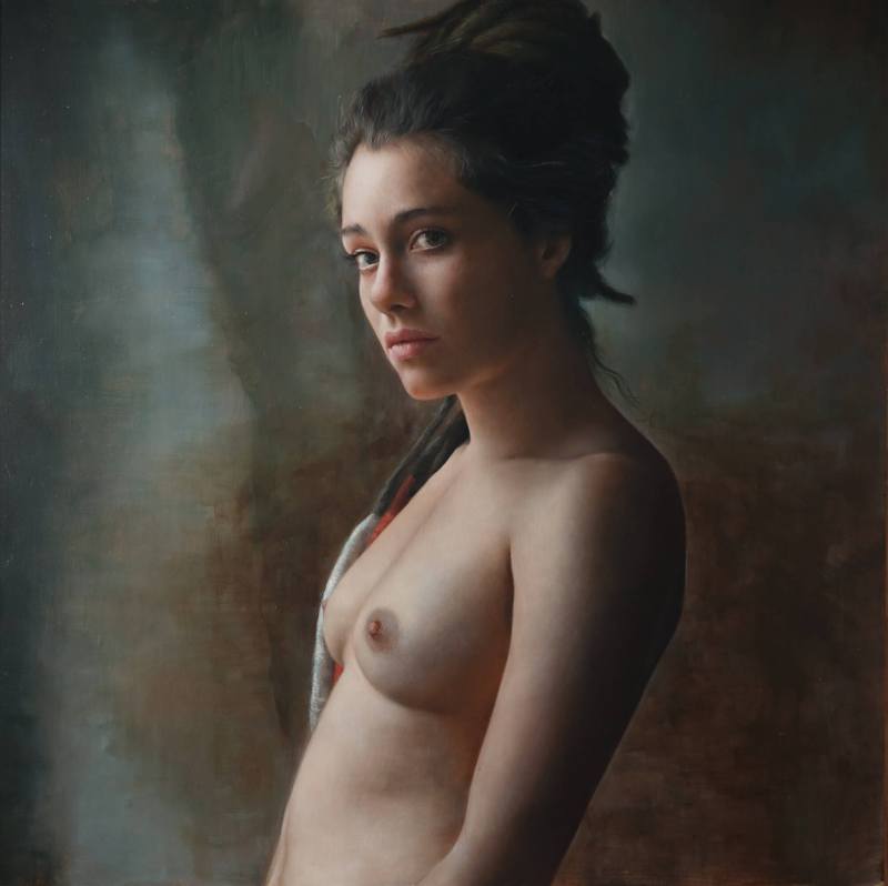 Anne-Christine Roda, MANYA IV, óleo sobre madera 70 x 70 cm