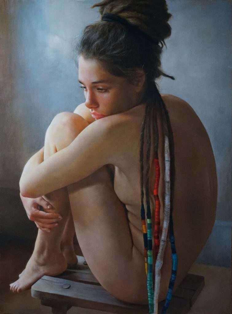Anne-Christine Roda, MANYA III, óleo sobre madera 60 x 80 cm.