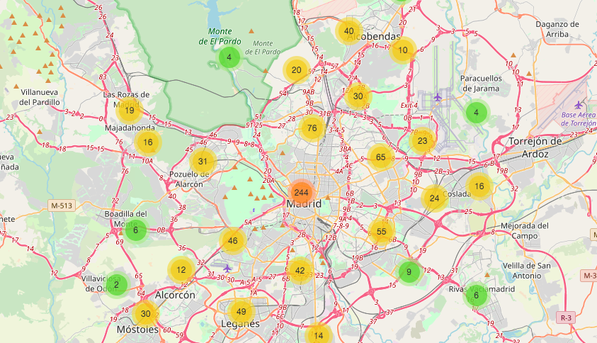 mapa con picaderos Madrid