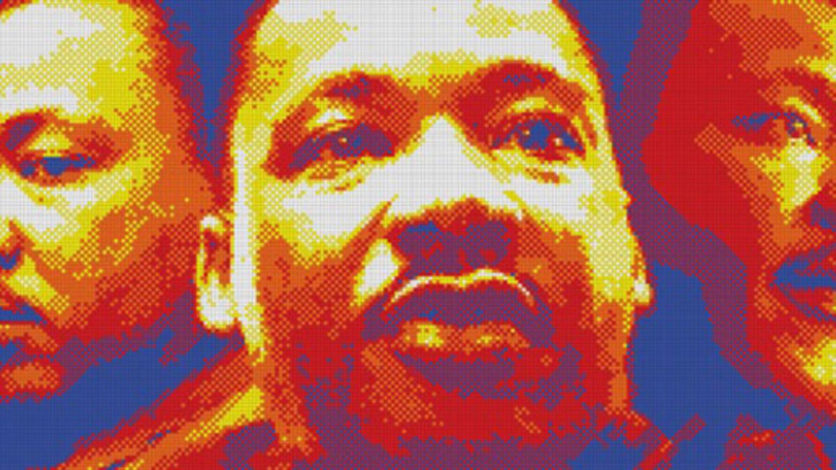 Pete Fecteau crea retratos gigantes con miles de cubos de Rubik