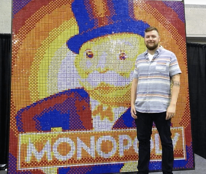 Pete Fecteau crea retratos gigantes con miles de cubos de Rubik 1