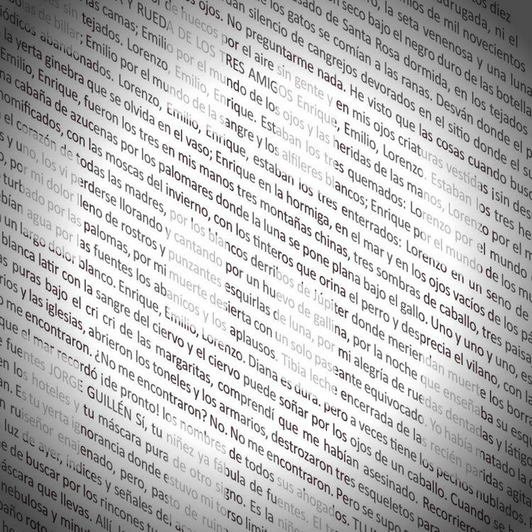 Ampliación de texto de la lámina Poeta en Nueva York de Minimae