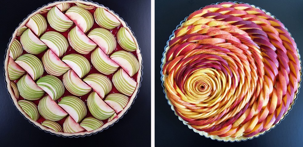 imagen con dos tartas decoradas y de colores hechas por Karin Pfeiff Boschek
