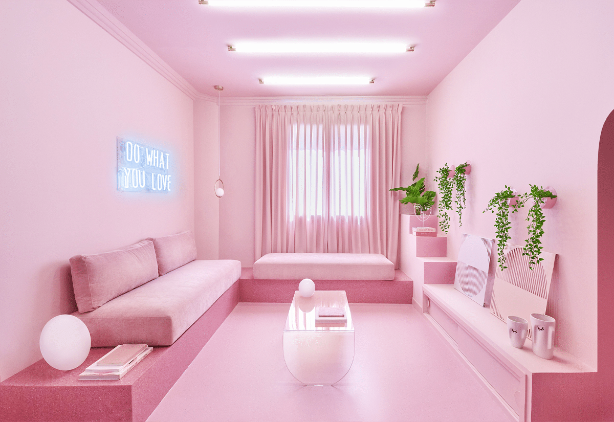aesthetic madness all pink rental apartment madrid 10