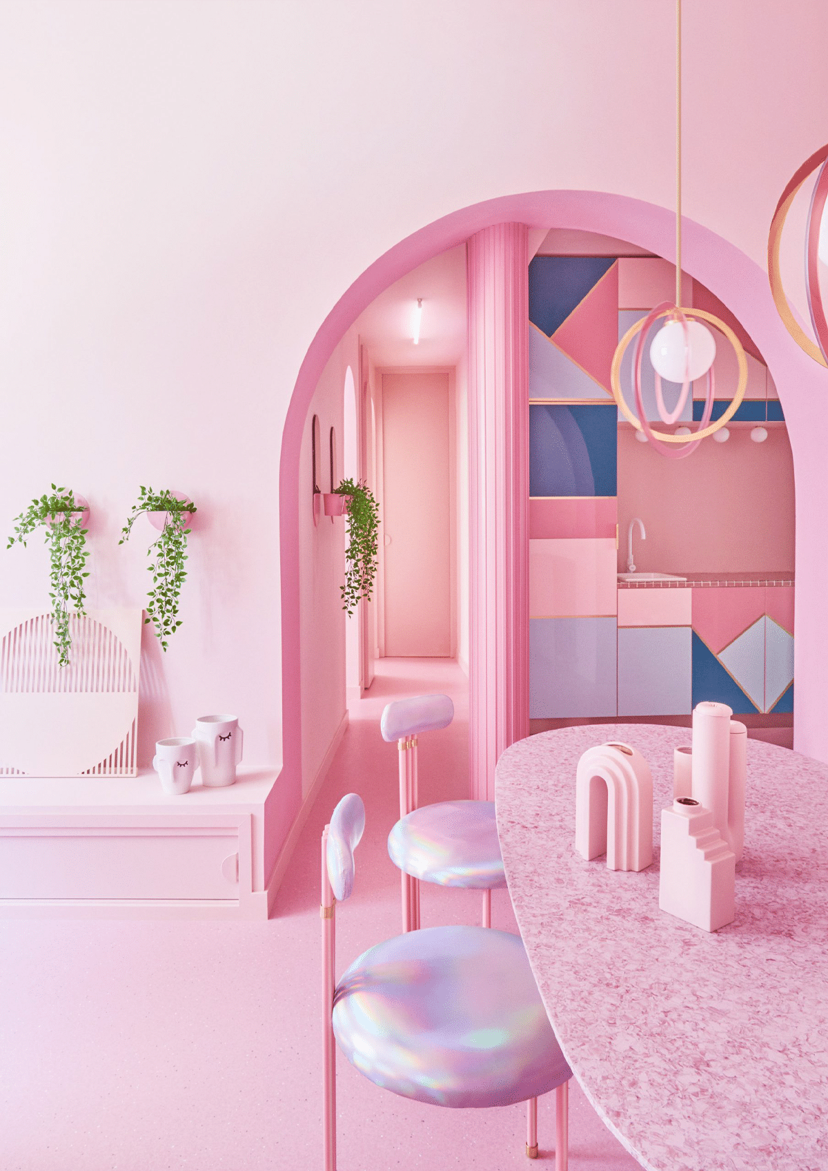 aesthetic madness all pink rental apartment madrid 6