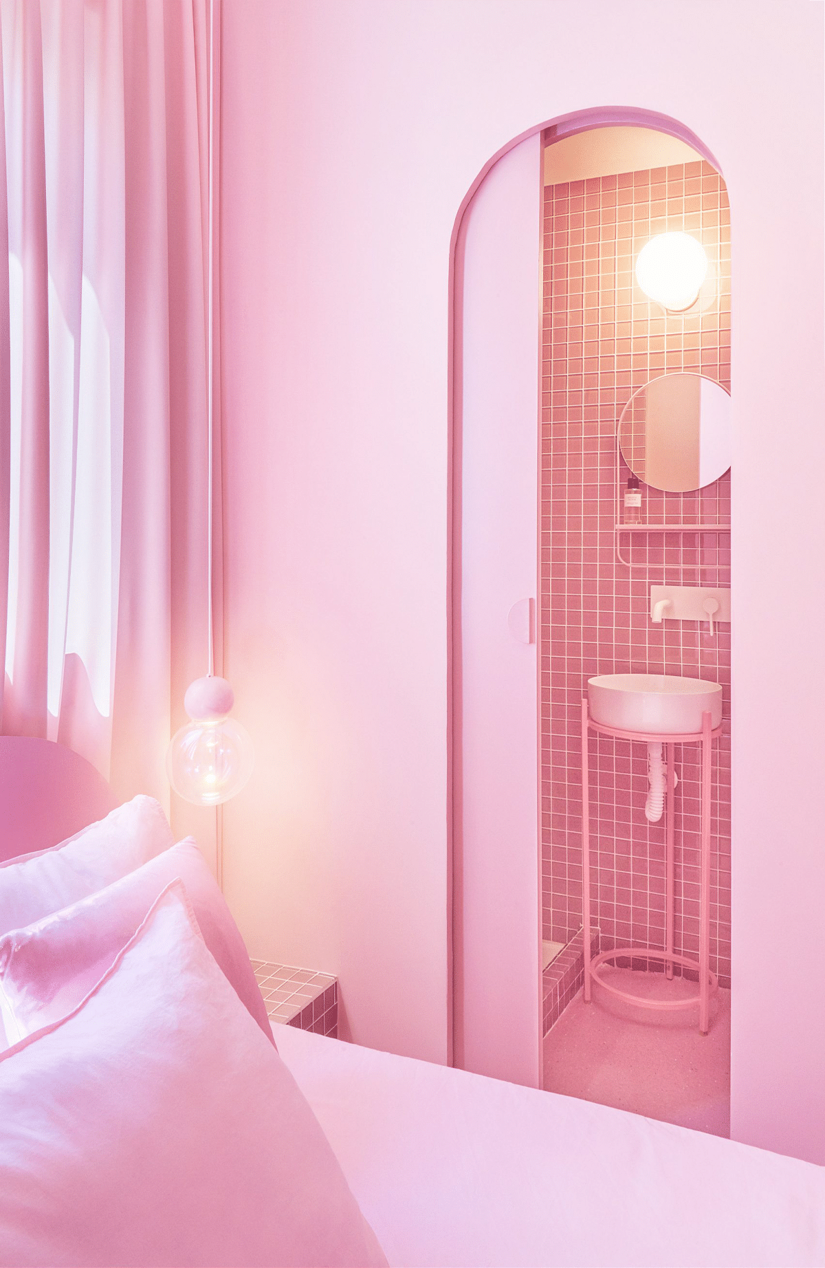 aesthetic madness all pink rental apartment madrid 8