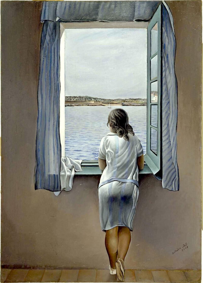 dali muchacha asomada a la ventana