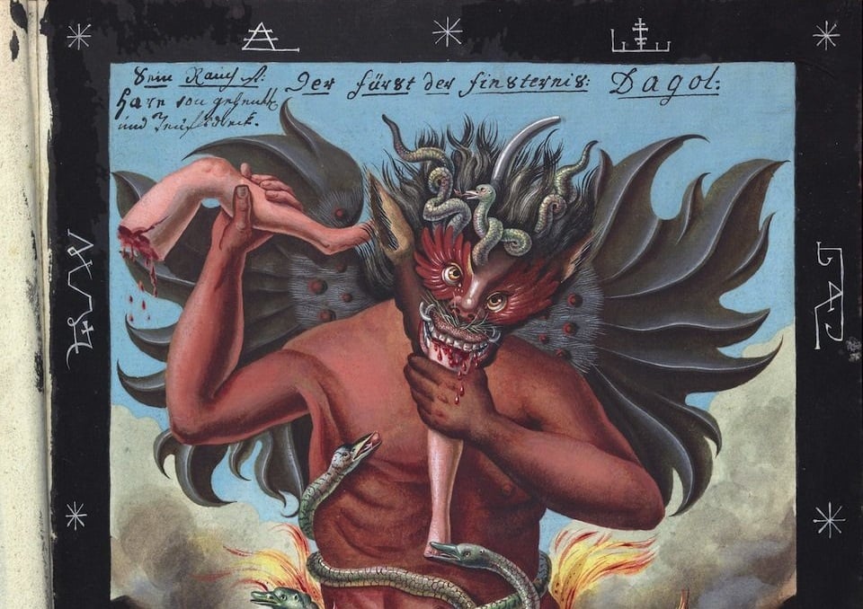 El infierno y el diablo representados en grotescas ilustraciones del siglo XVIII