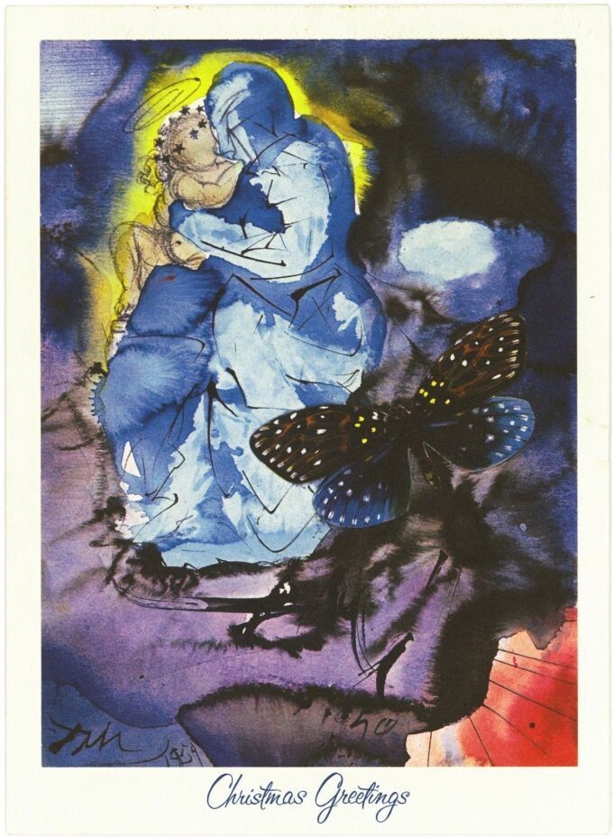 Postal navideña de Salvador Dalí para Hallmark.