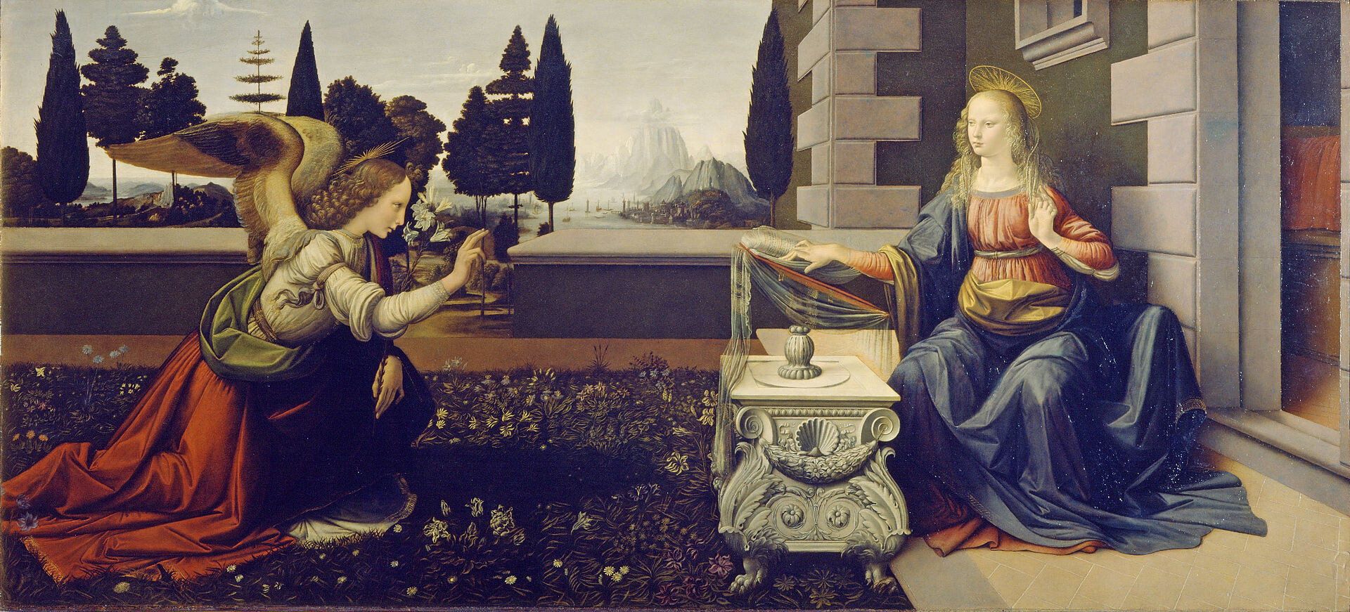 Leonardo da Vinci | La anunciación - Creado en 1472