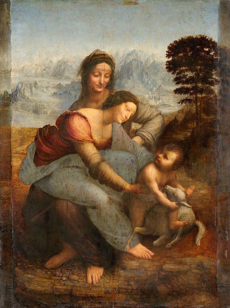 Leonardo da Vinci | La Virgen, el Niño Jesús y santa Ana - Creado en 1503.