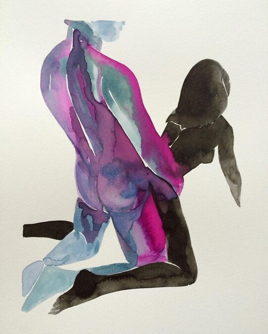 Serie de acuarelas 'Make Love Watercolor' de Tina Maria Elena.