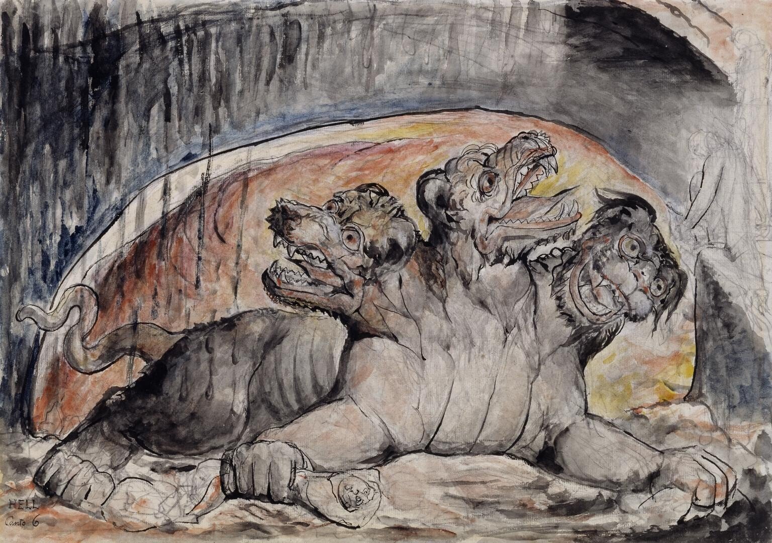 cerberus william blake infierno