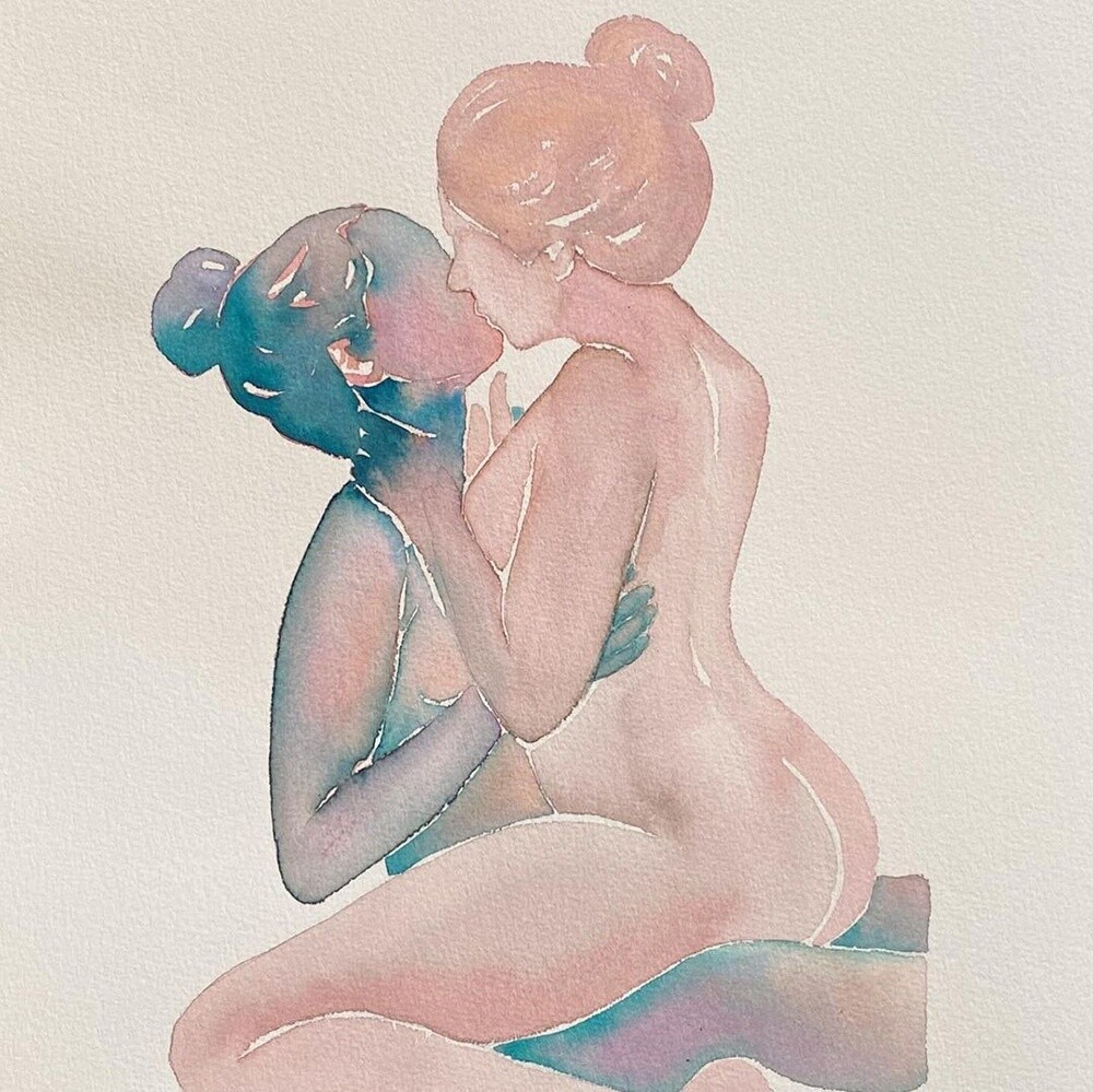 Serie de acuarelas 'Make Love Watercolor' de Tina Maria Elena.