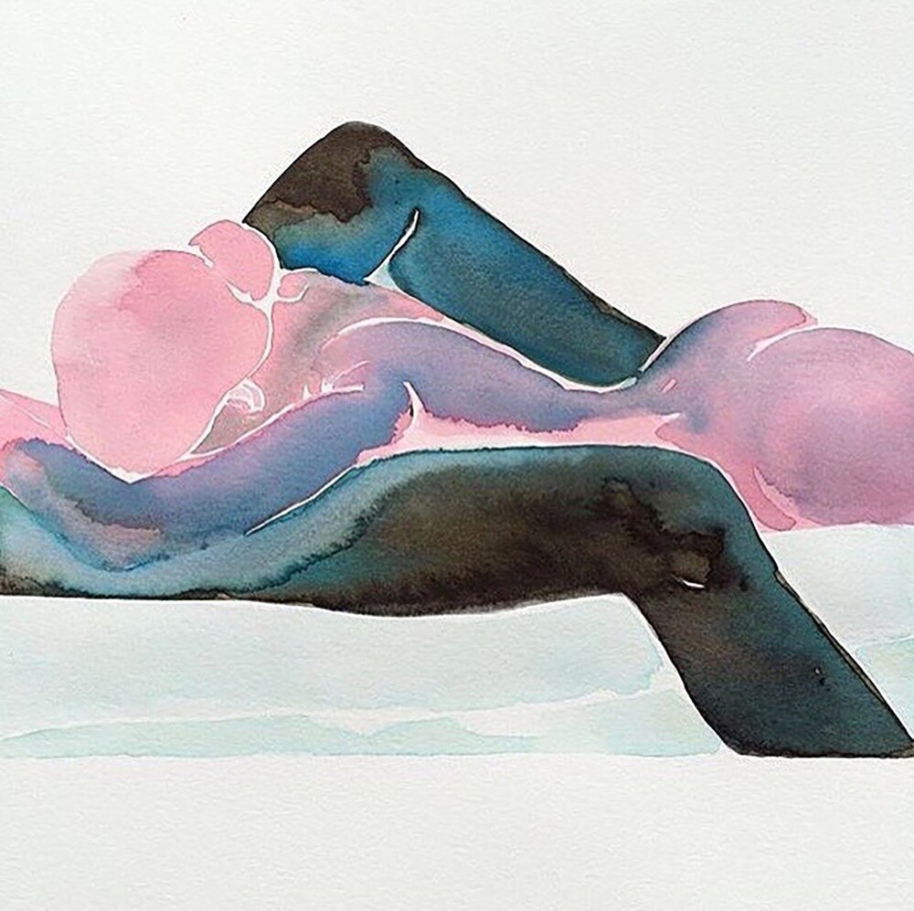 Serie de acuarelas 'Make Love Watercolor' de Tina Maria Elena.