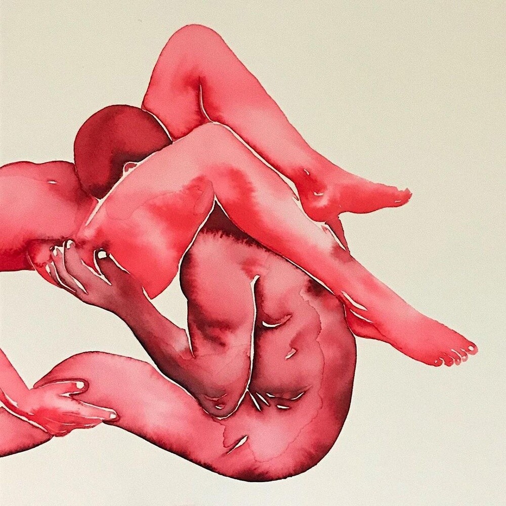 Serie de acuarelas 'Make Love Watercolor' de Tina Maria Elena.