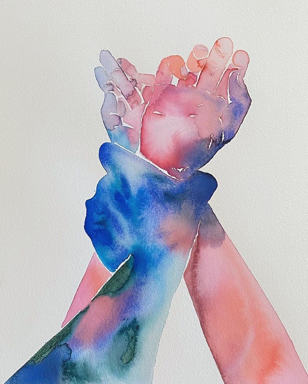 Serie de acuarelas 'Make Love Watercolor' de Tina Maria Elena.