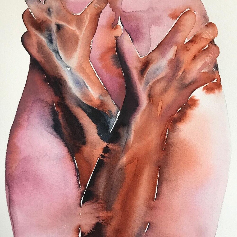 Serie de acuarelas 'Make Love Watercolor' de Tina Maria Elena.