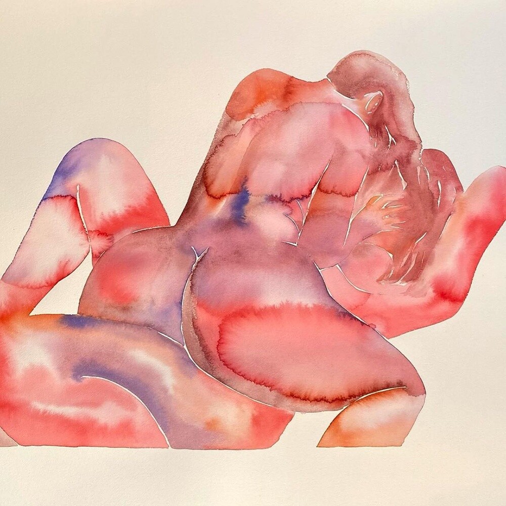 Serie de acuarelas 'Make Love Watercolor' de Tina Maria Elena.