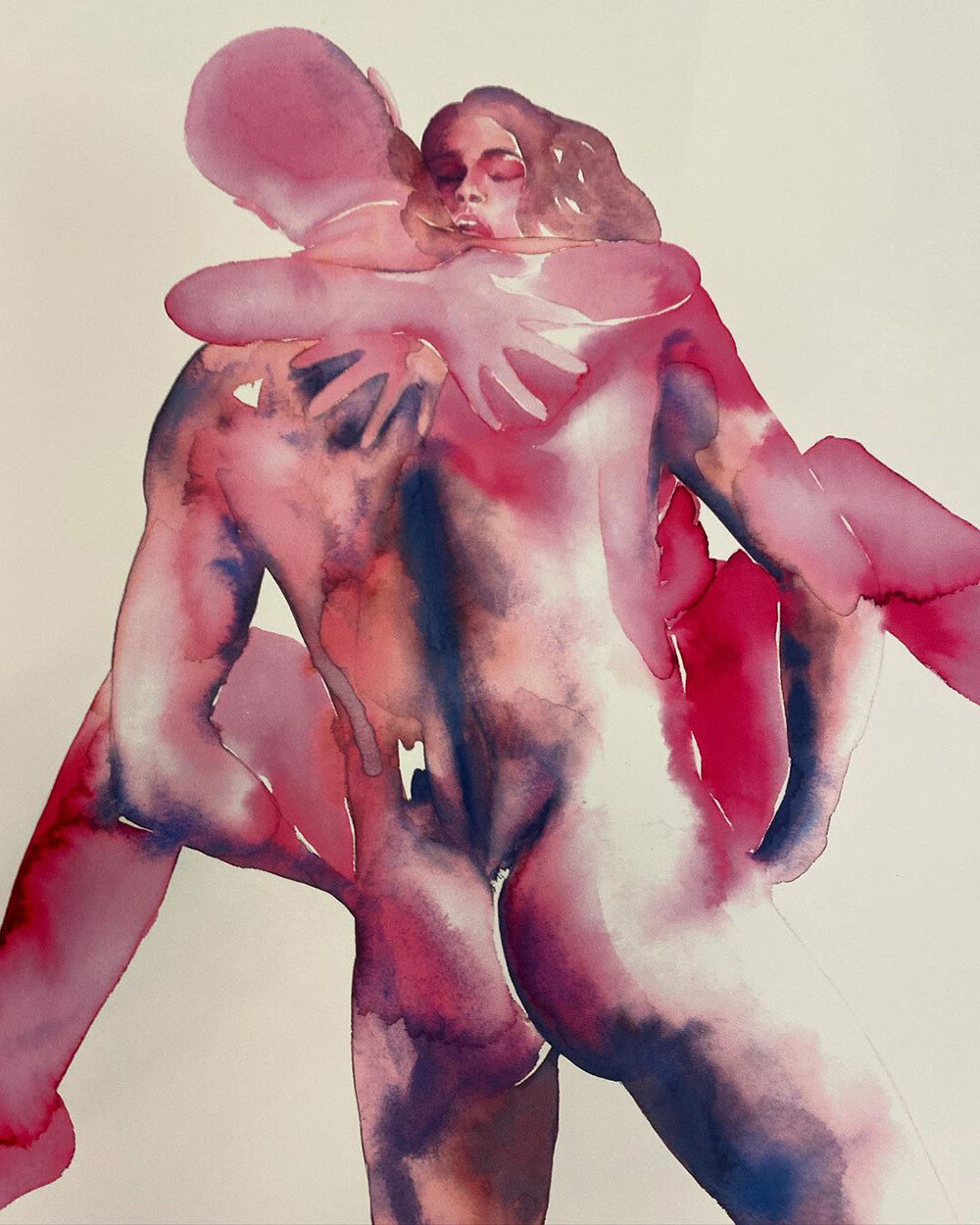 Serie de acuarelas 'Make Love Watercolor' de Tina Maria Elena.