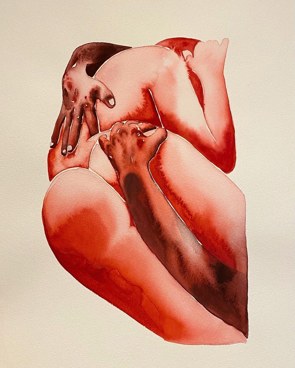 Serie de acuarelas 'Make Love Watercolor' de Tina Maria Elena.