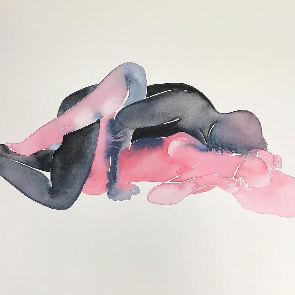 Serie de acuarelas 'Make Love Watercolor' de Tina Maria Elena.
