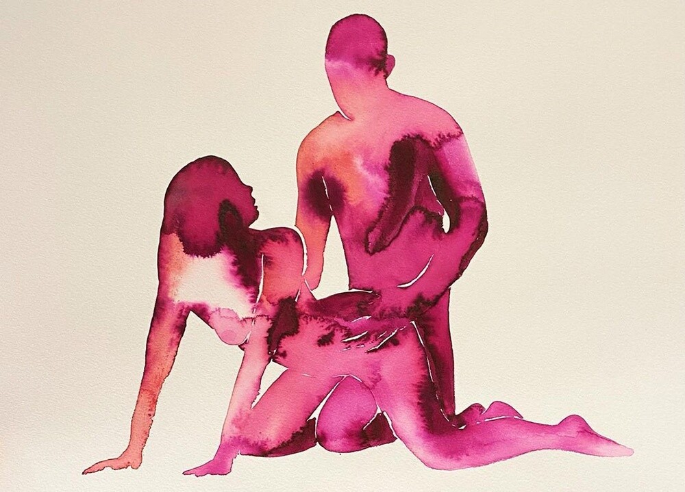 Serie de acuarelas 'Make Love Watercolor' de Tina Maria Elena.