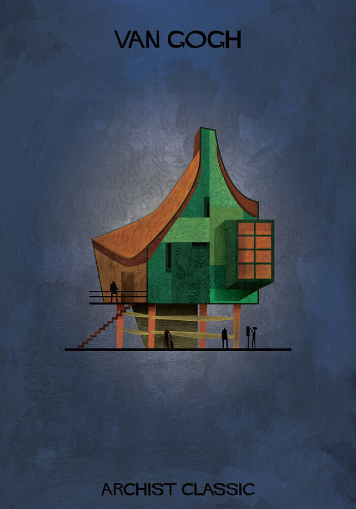 Serie de ilustraciones Classic Archist de Federico Babina
