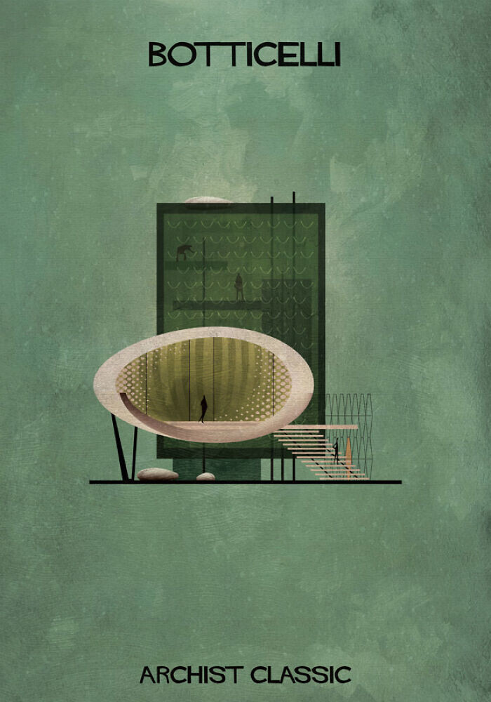 Botticelli en la serie Classic Archist de Federico Babina.