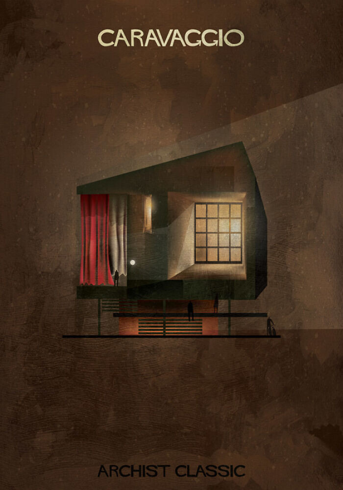 Serie de ilustraciones Classic Archist de Federico Babina