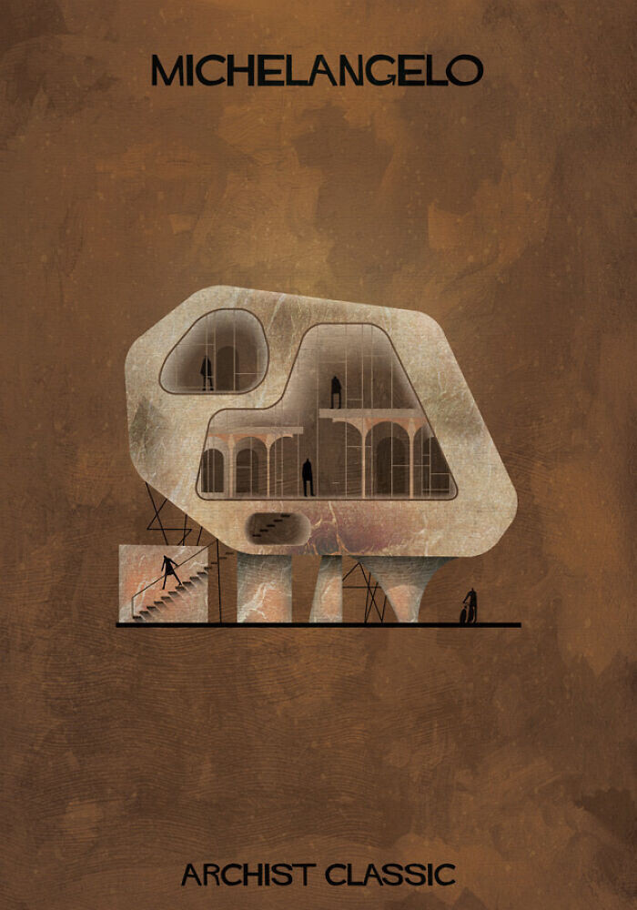 Michelangelo en la serie Classic Archist de Federico Babina.