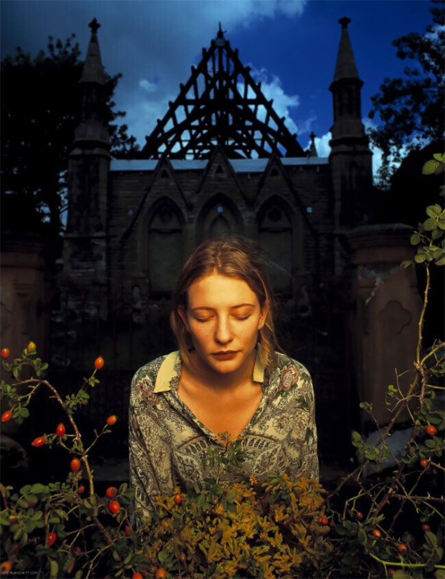 Cate Blanchett fotografiada por Robin Sellick en 1994