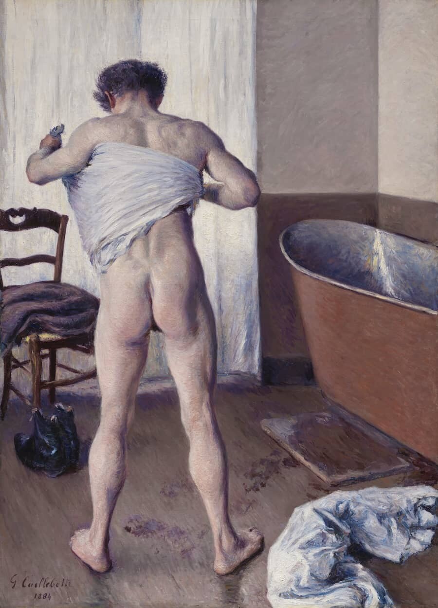 Hombre en su balo de Gustave Caillebotte.