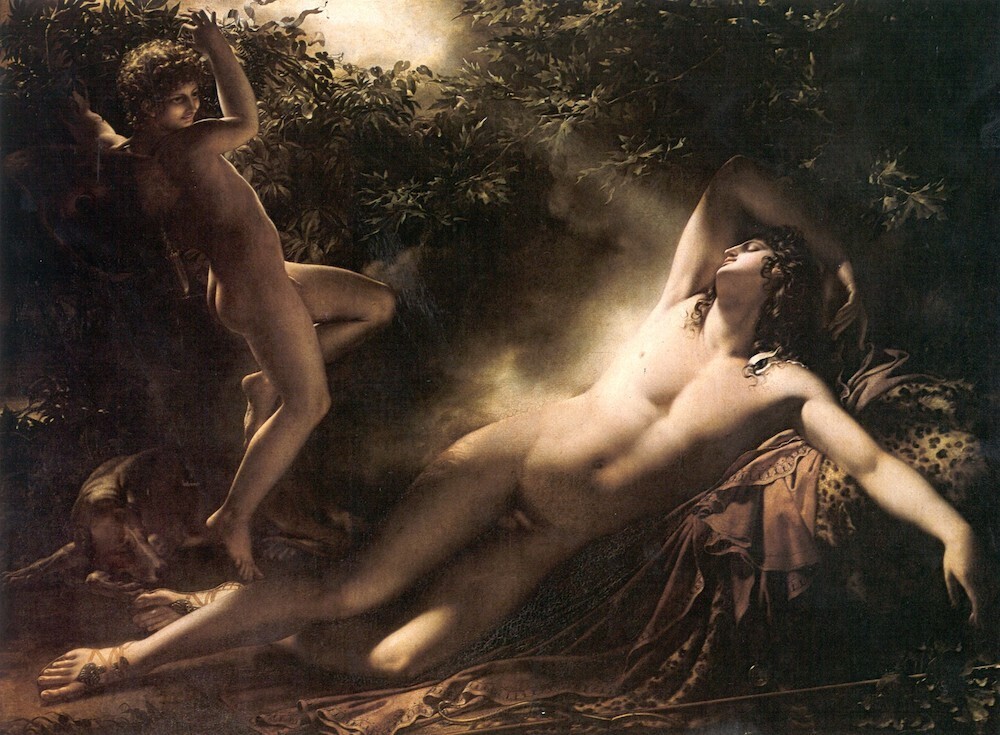 El sueño de Endimión, por Anne-Louis Girodet (1791).