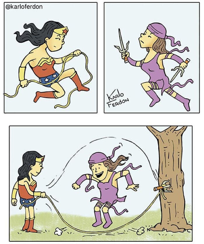 karlo ferdon superheroe comic vineta humor grafico 9