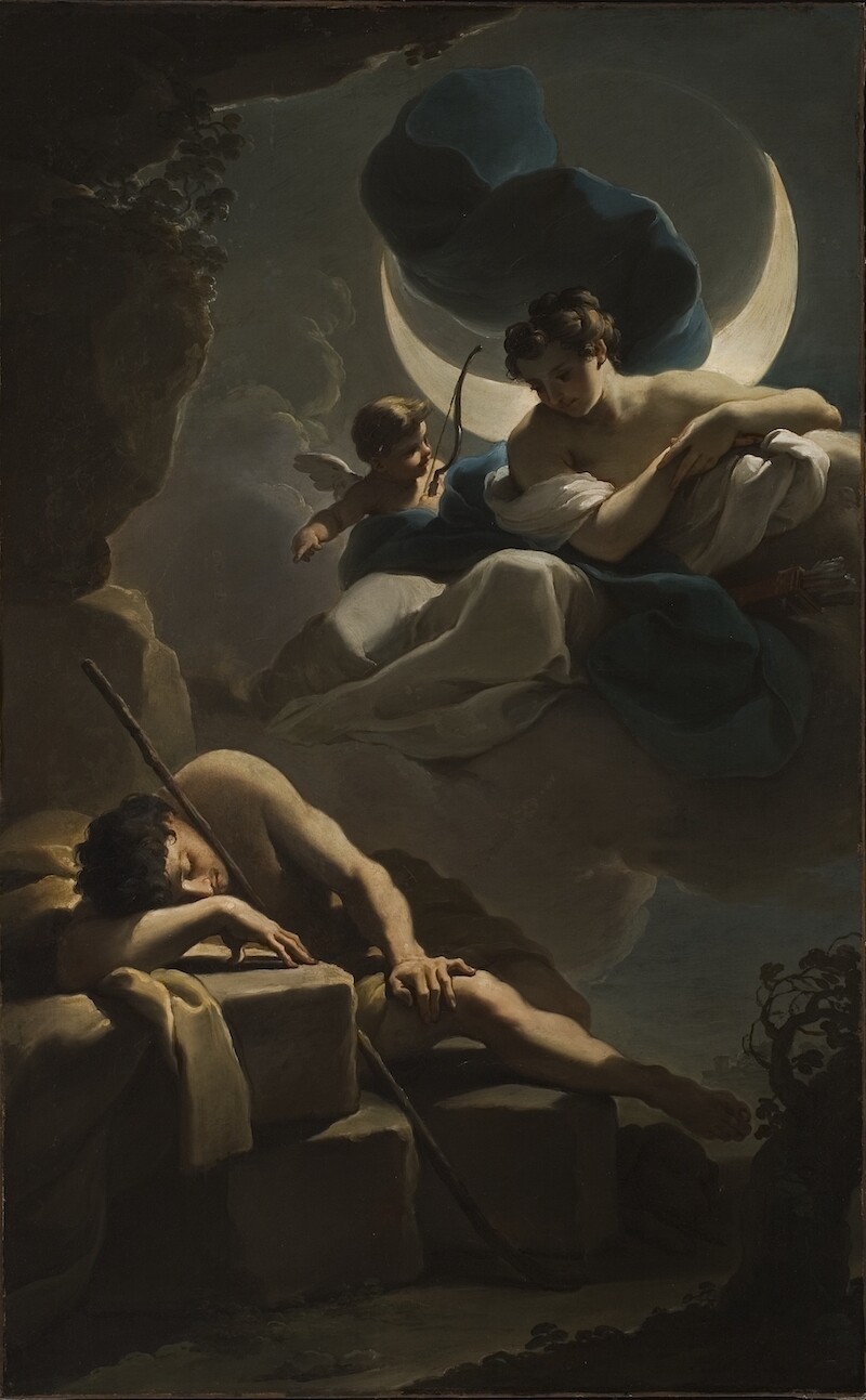 Selene y Endimión, por Ubaldo Gandolf (1770)
