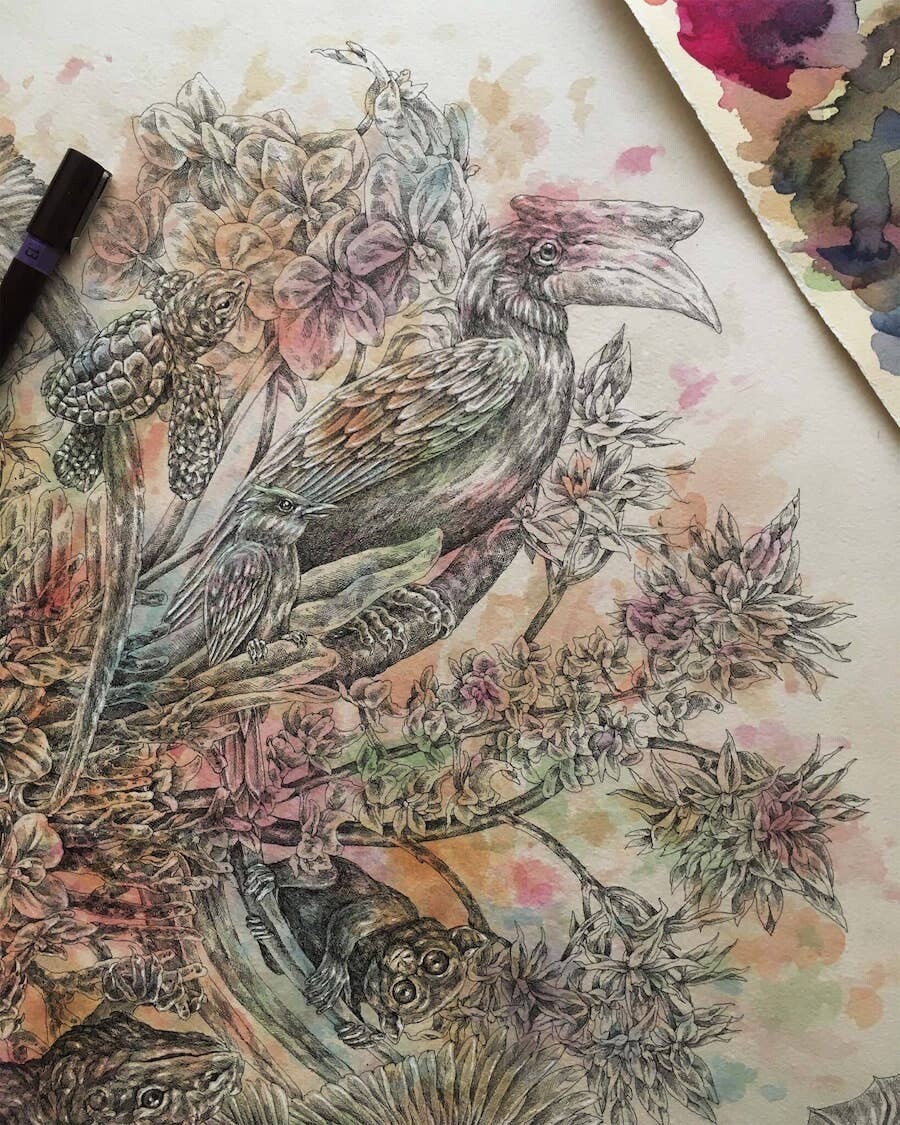 steeven salvat cloak acuarelas metalizadas ilustracion 4